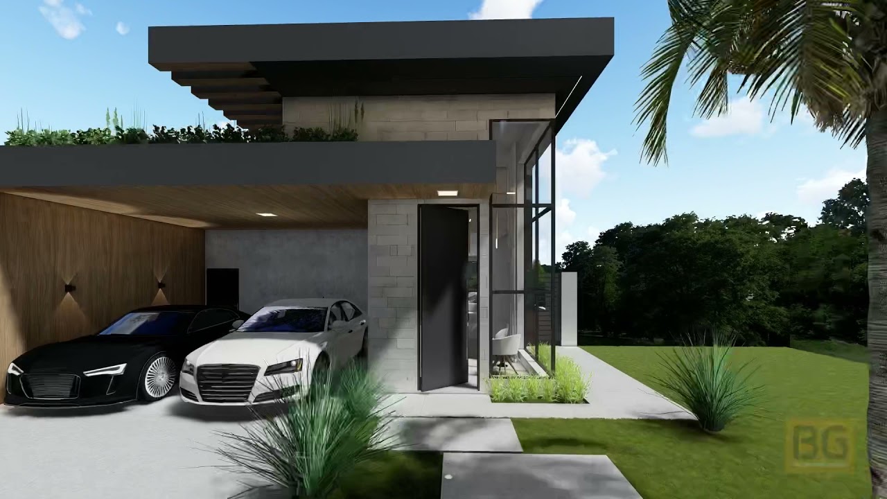 Projeto Arquitetura Casa 180m2 - Terreno Declive 11x25m - Vista Panor&acirc;mica - Condom&iacute;nio Fechado