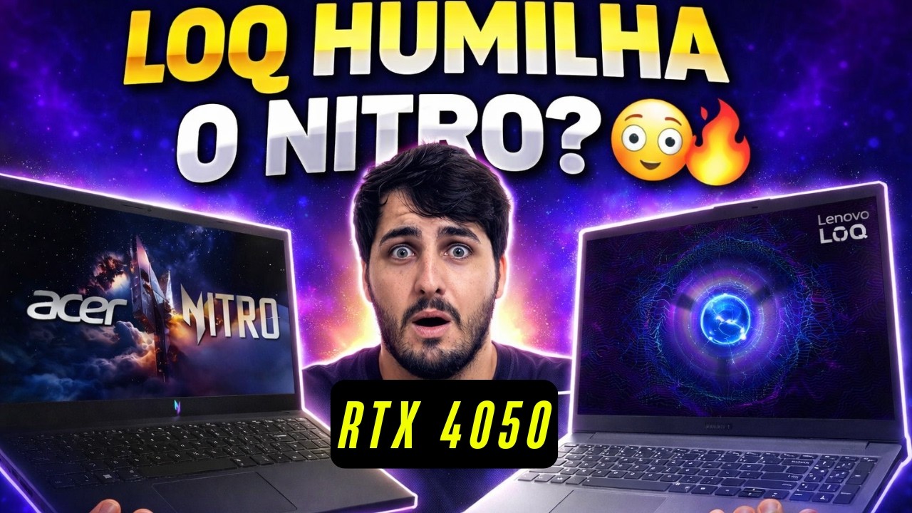 ACER NITRO V15 VS LENOVO LOQ-E! Qual o MELHOR NOTEBOOK com RTX 4050 em 2026? COMPARATIVO.