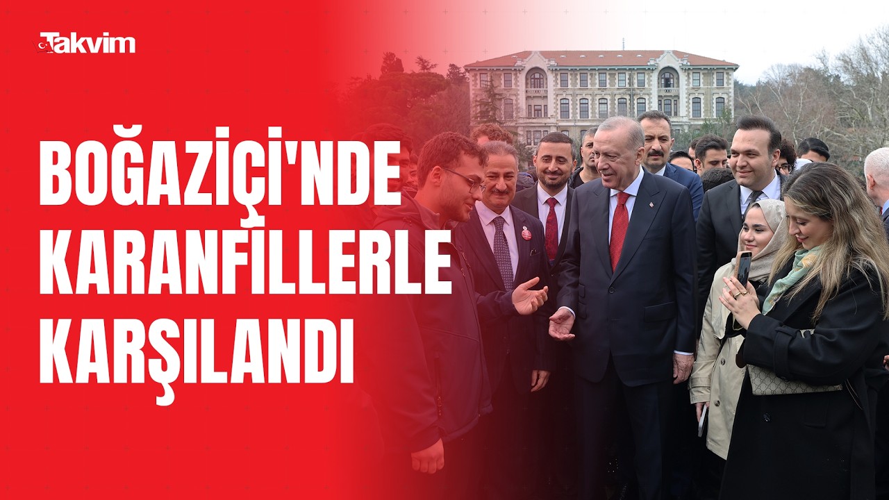 Başkan Erdoğan Boğaziçi Üniversitesi'nde karanfillerle karşılandı
