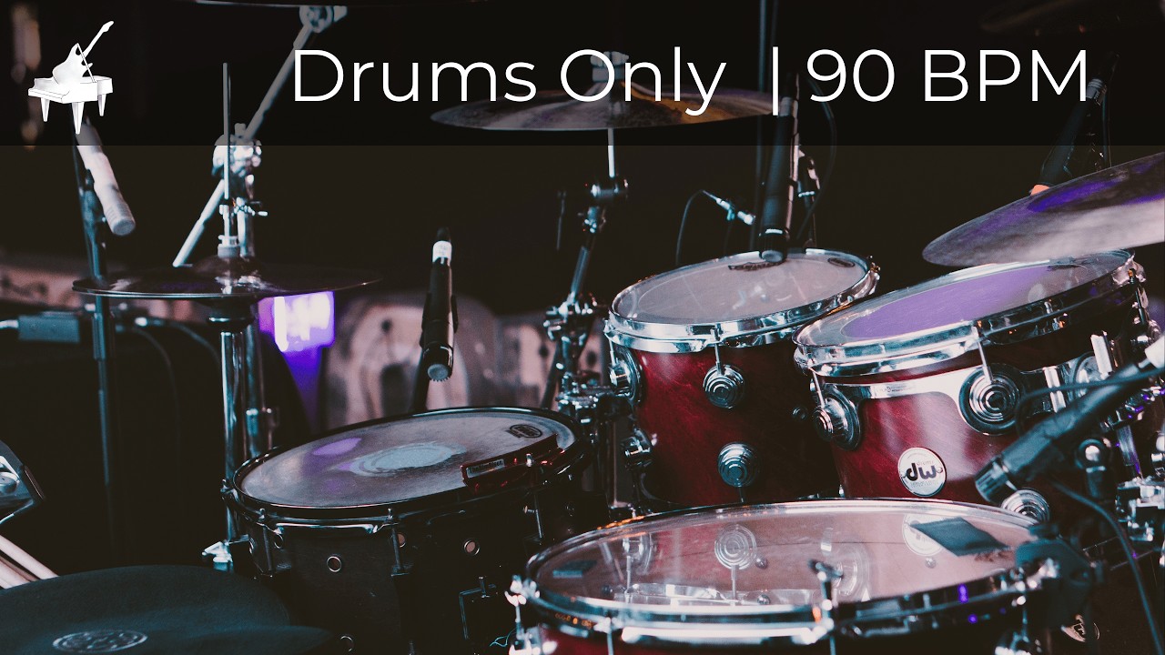 Simple Drum Beat | 4/4 | 90 BPM | Drums Backing Track for practise