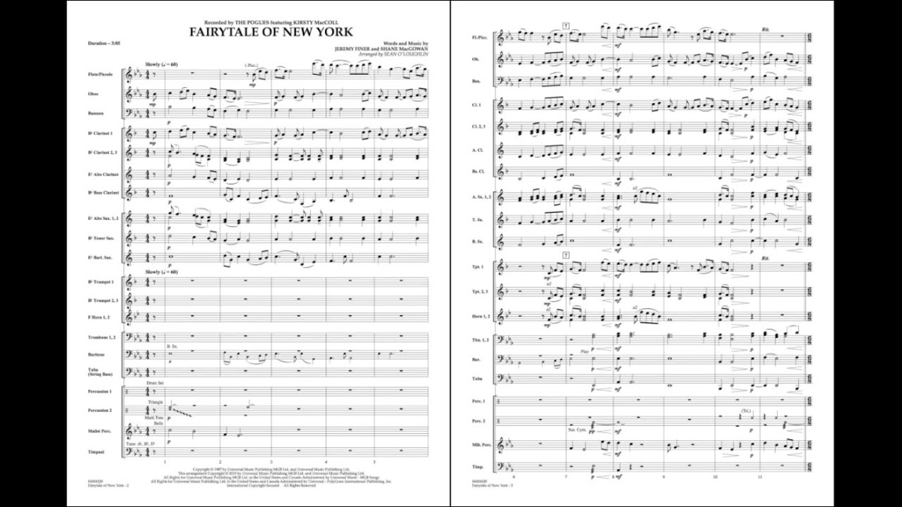 Fairytale of New York arranged by Sean O'Loughlin
