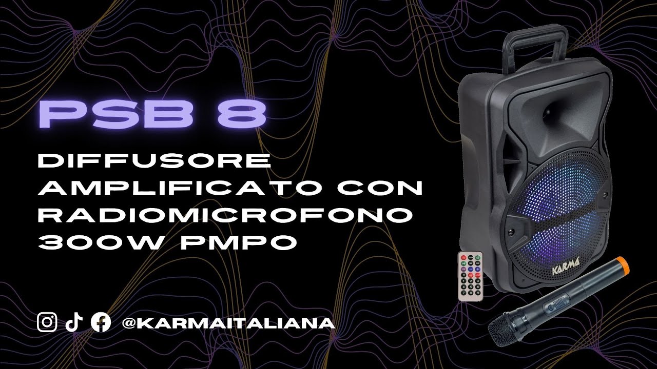 PSB 8 🔊 Diffusore amplificato ricaricabile - KARMA