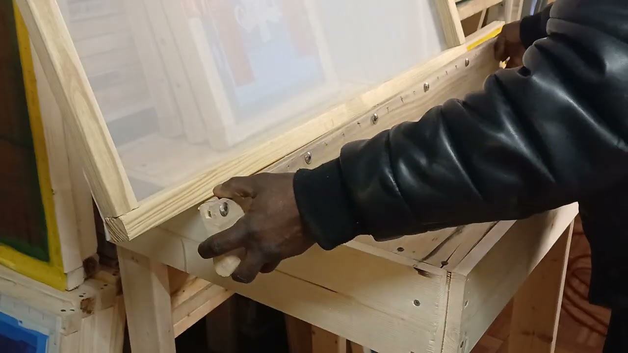 Screen printing: Adding screws to my 38 inch squeegee/ no staples.
