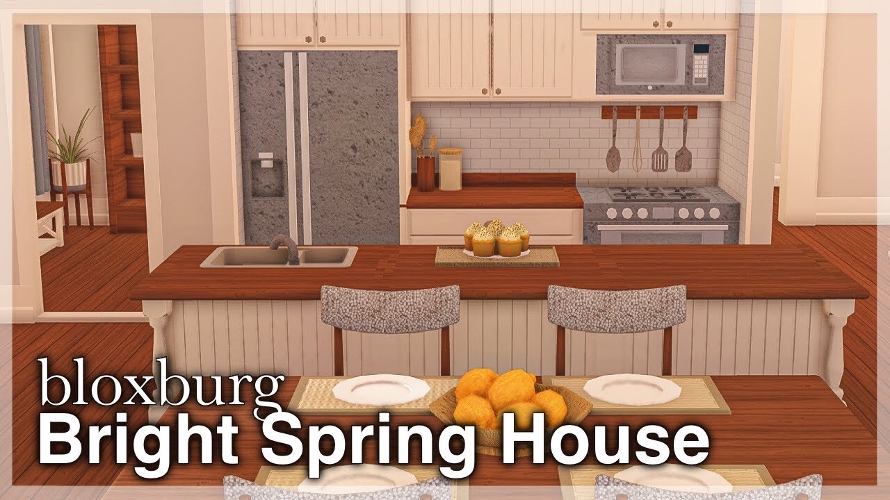 Bloxburg - Bright Spring House Speedbuild (interior + full tour) | no custom colors