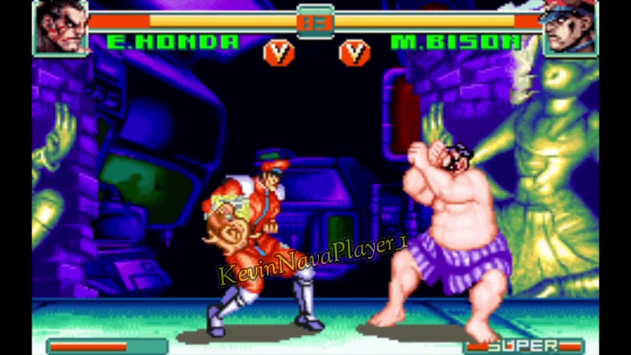 SuperStreetFighter2TurboRevival) GBA Modo Arcade E.Honda VS M.Bison nivel experto del CPU 