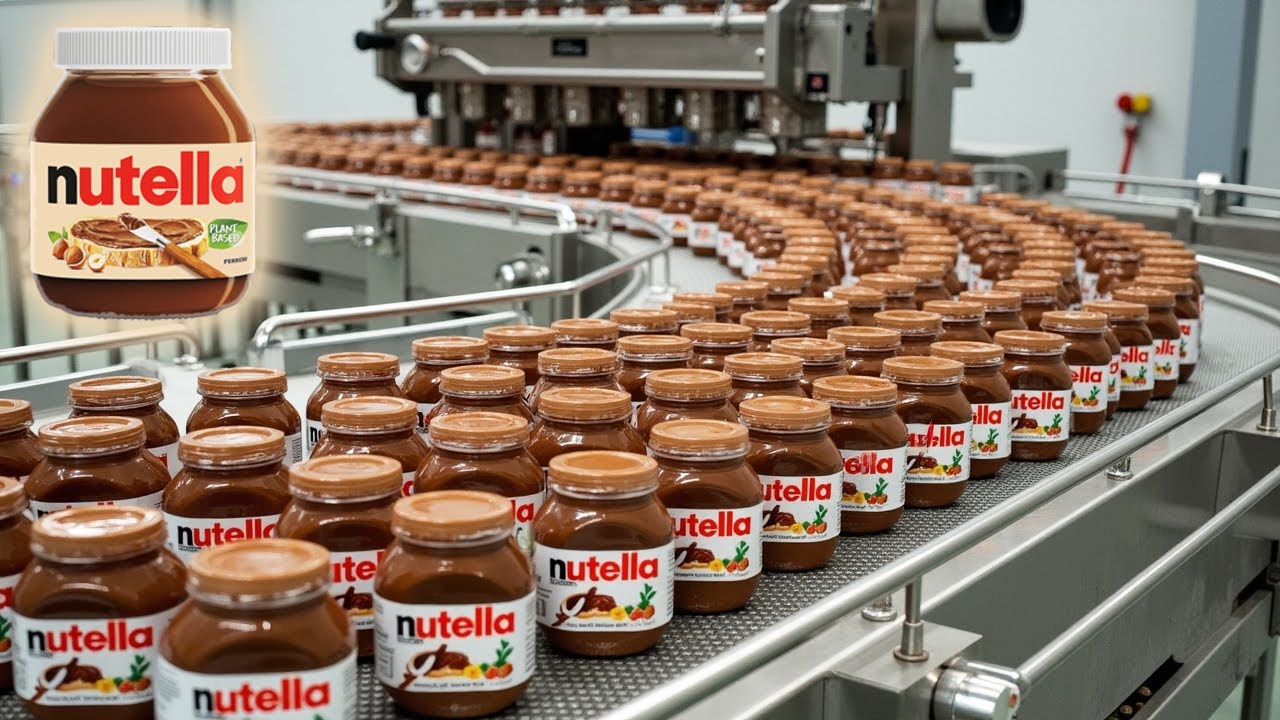 How Nutella is Made in the Factory? Mass Production of Chocolate Spread with Advanced Machinery.