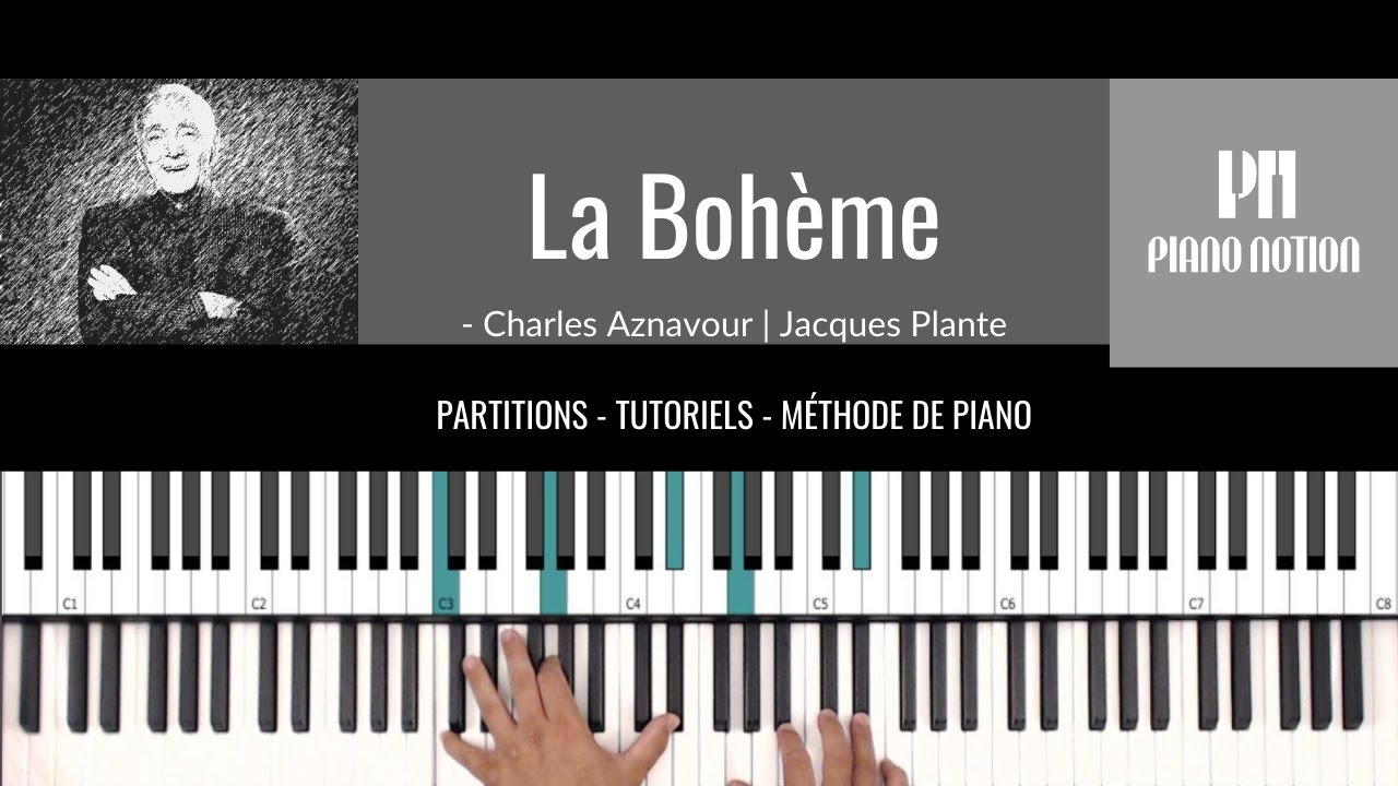 La Bohème - Charles Aznavour (Partition - Piano Solo - Reprise - Tutoriel)