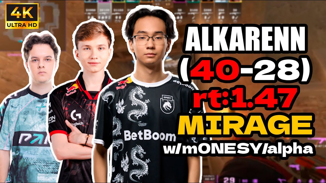 alkarenn (40-28) rt:1.47 w/m0NESY/alpha- (mirage) | EU FACEIT RANKED | #cs2 #pov