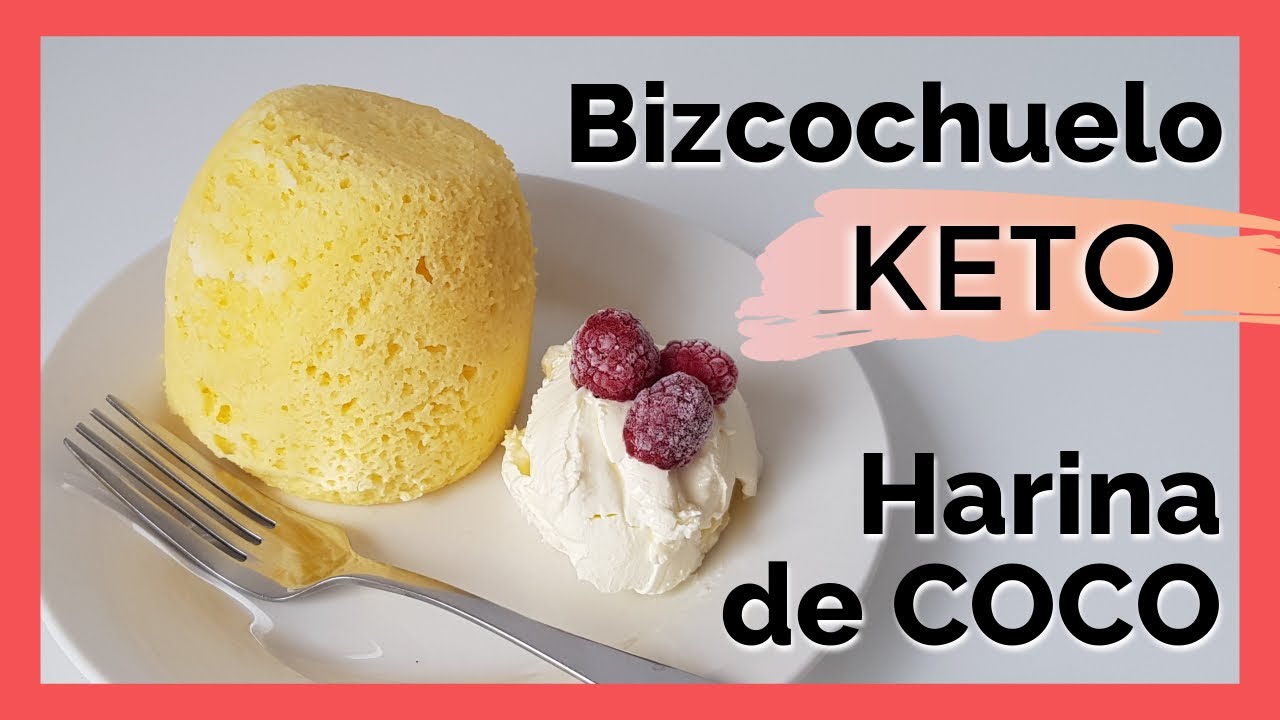 🍰 BIZCOCHO ESPONJOSO DE COCO (3 minutos) 🥥 Torta keto en MICROONDAS - Fácil - Sin gluten