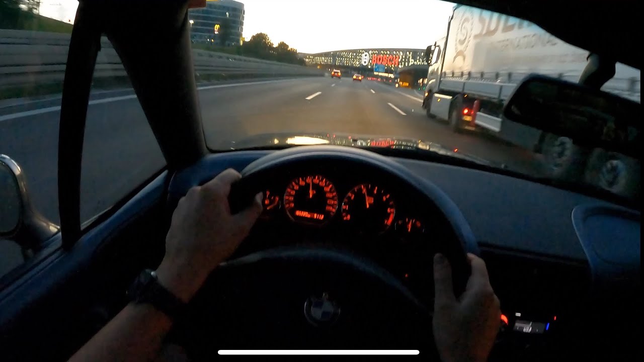BMW Z3 Coupe 3.0 - POV sunset drive - Autobahn high speed and backroads