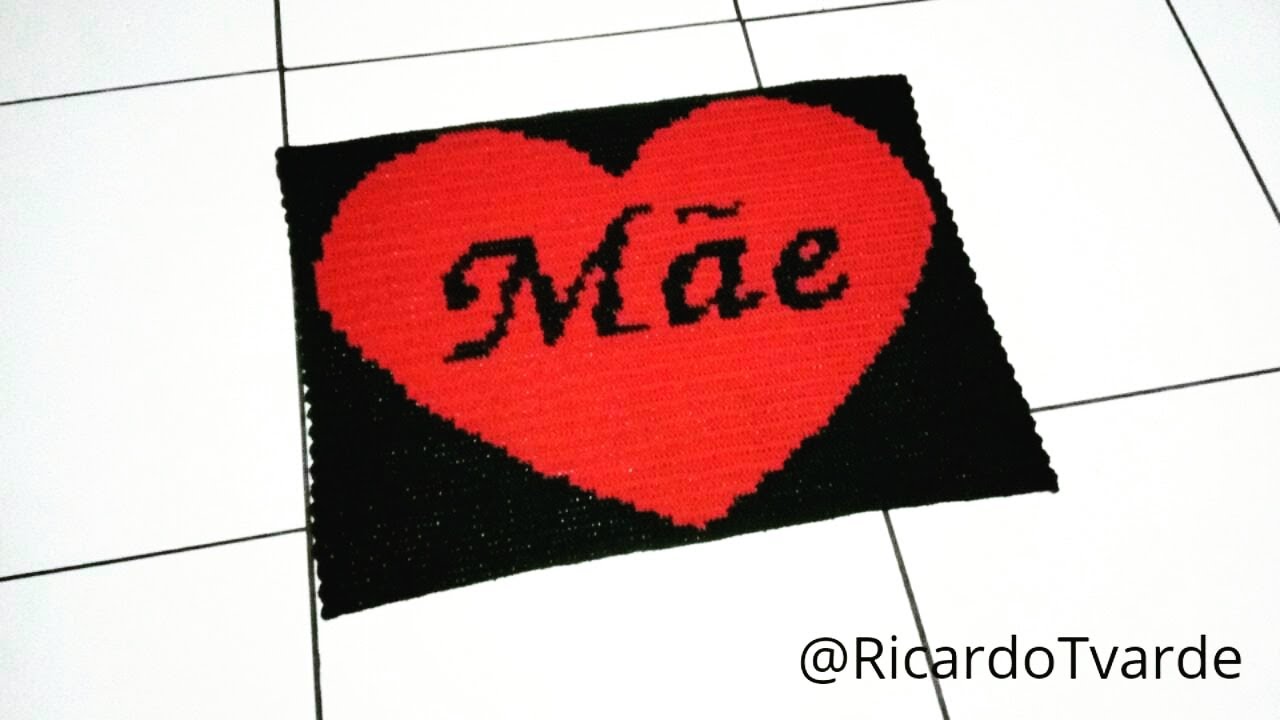 Tapete - Croche - Coração Mãe - Receita passo a passo (com fotos)