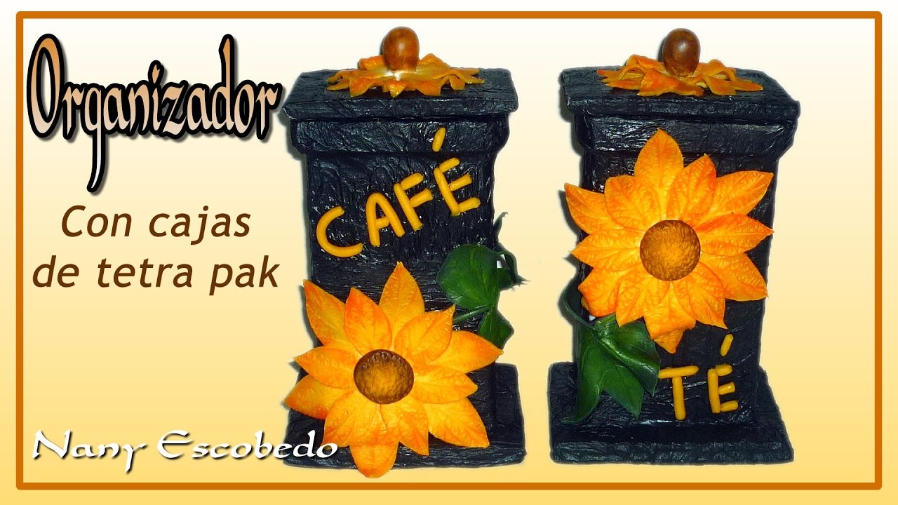 ORGANIZADOR PARA CAFÉ Y TÉ CON CAJAS DE TETRA PAK