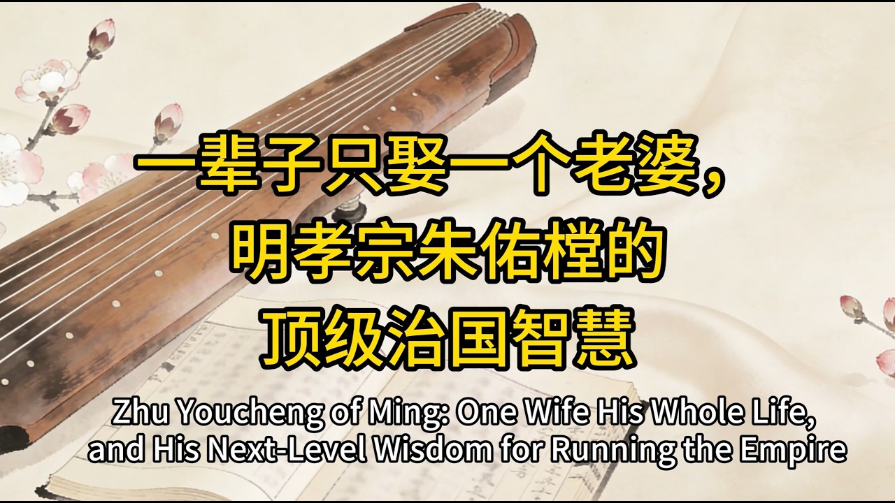 一辈子只娶一个老婆，明孝宗朱佑樘的顶级治国智慧