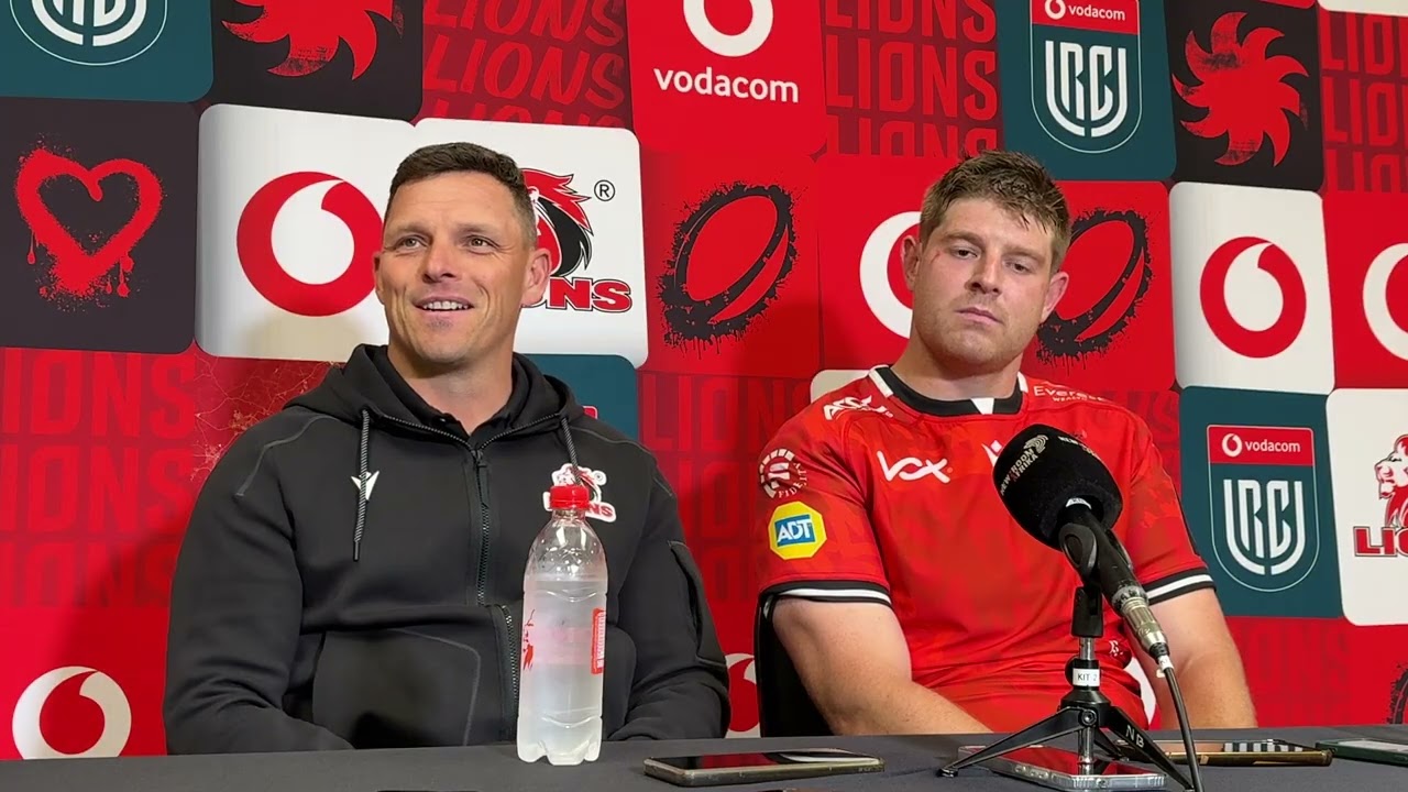 URC - Coach Ivan van Rooyen and Captain Francke Horn after Scarlets match