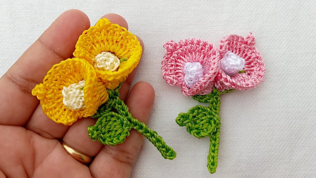 🚨OLHA O LUXO QUE FICOU ESSA FLOR DE CROCHÊ PARA APLICAÇÃO - PASSO A PASSO