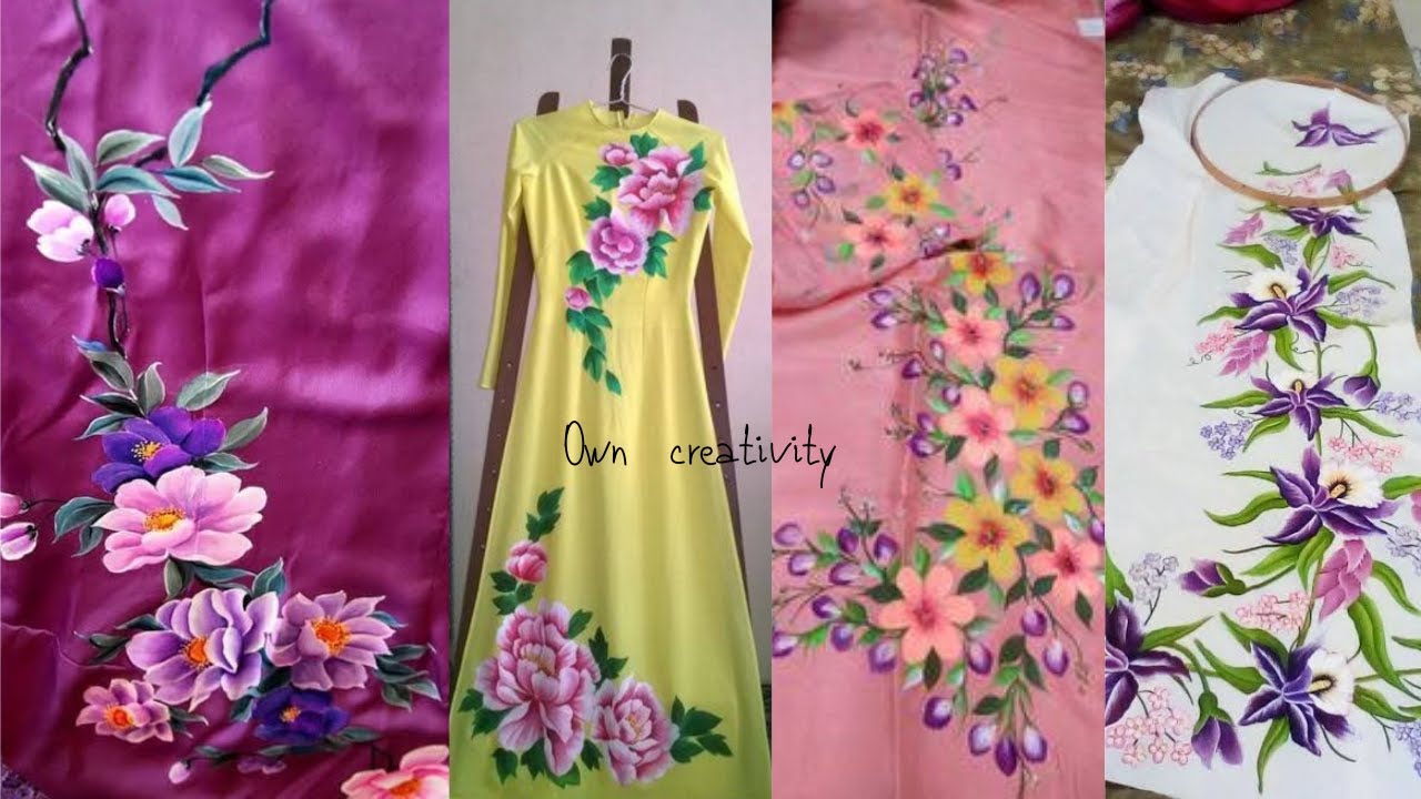Hand painting dress design ideas 2022|| 20+ Febric painting design 2022