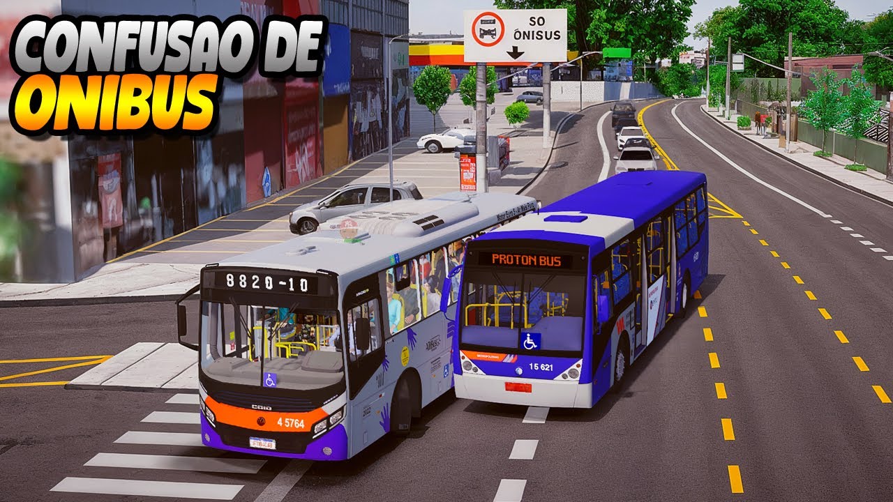 ONIBUS DE OUTRA EMPRESA CAUSANDO CONFUSÃO NO TRANSITO - PROTON BUS SIMULATOR