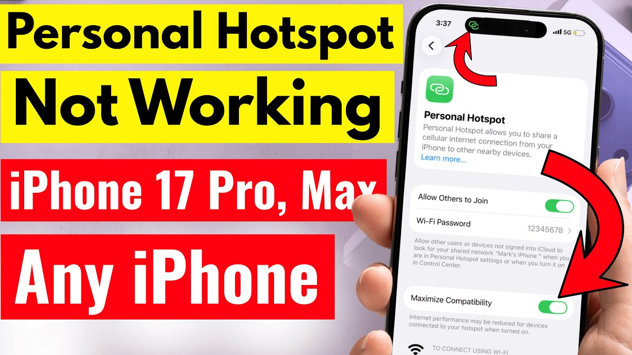 Personal Hotspot Not Working on iPhone 17 Pro, Max, 16, 15, 14 in iOS 26.4.1