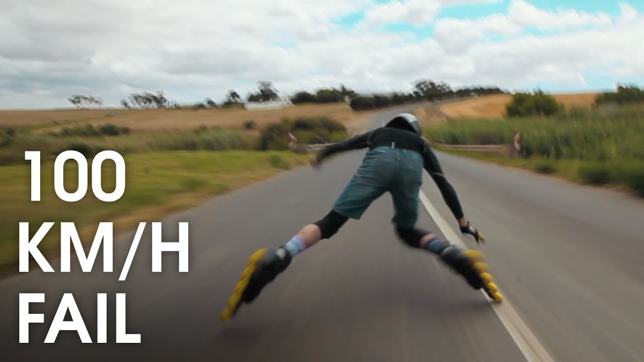 DOWNHILL SKATE CRASH GOING 100KM/H