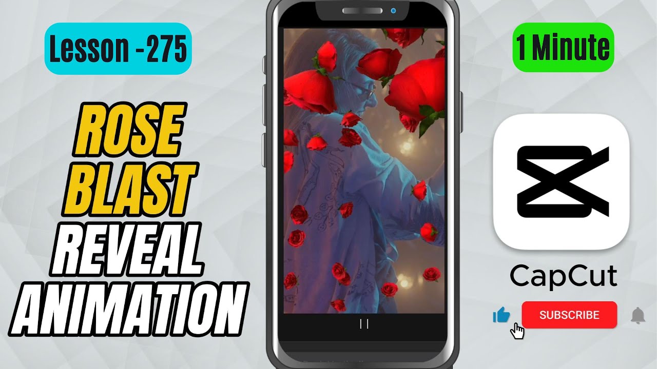 How to Create a Rose Puff Reveal Animation in CapCut Mobile - Lesson 275 CapCut Tutorial