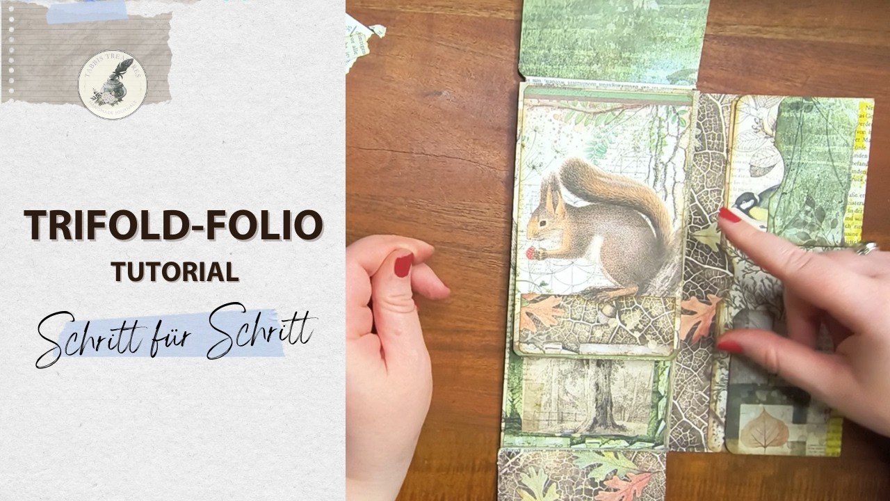 Komplettes Folio Tutorial 🌿 Scrapbooking & Junk Journal 🌿mit Stamperia Forest Papier | Deutsch
