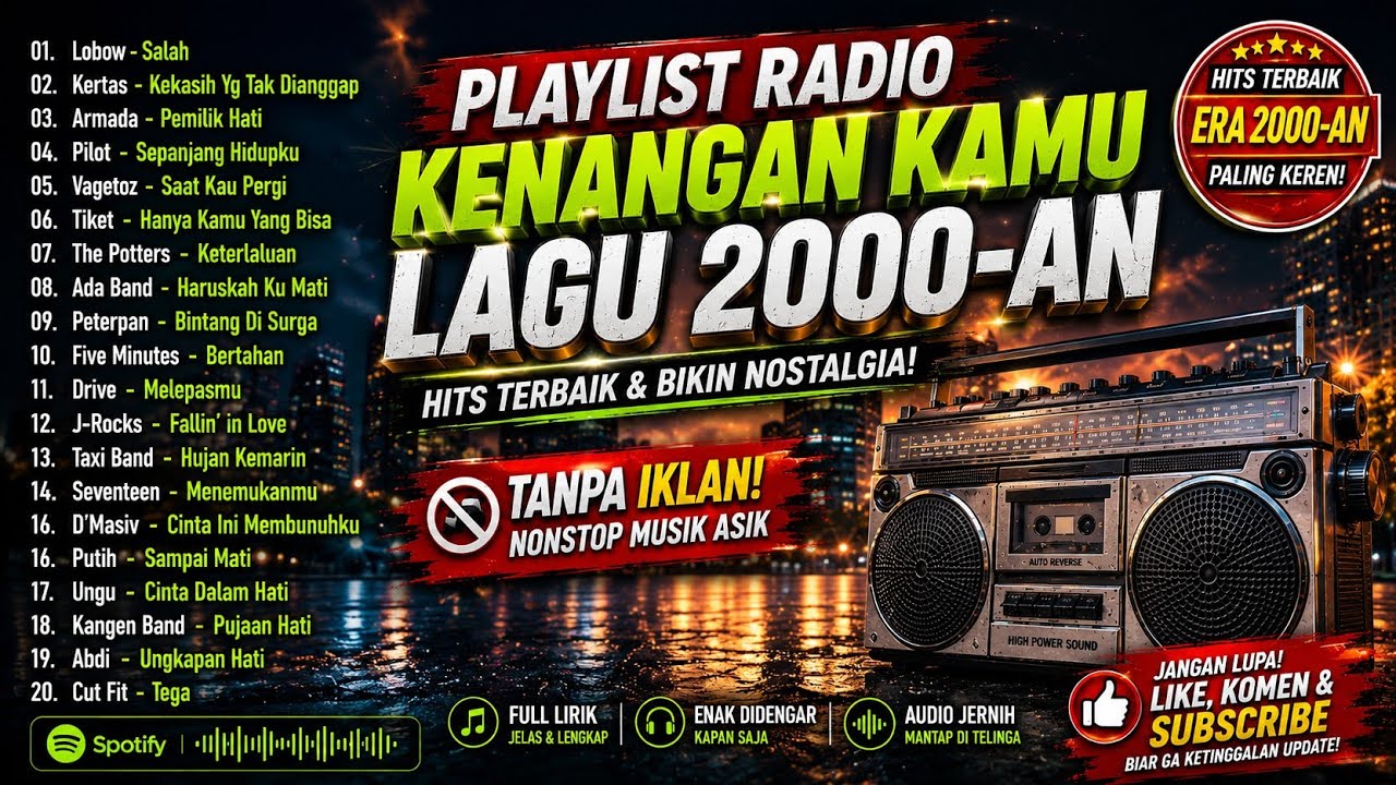 LAGU HITS 2000-AN POP INDONESIA TERBAIK 🎧 Playlist Kenangan Paling Dicari | Full Lirik Tanpa Iklan