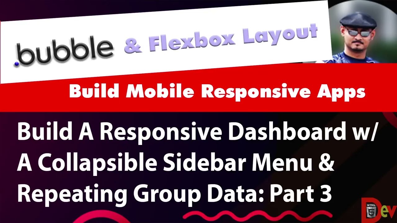 Bubble Io Flexbox - Mobile Responsive Dashboard With A Sidebar Menu & Repeating Group Data - Part 3