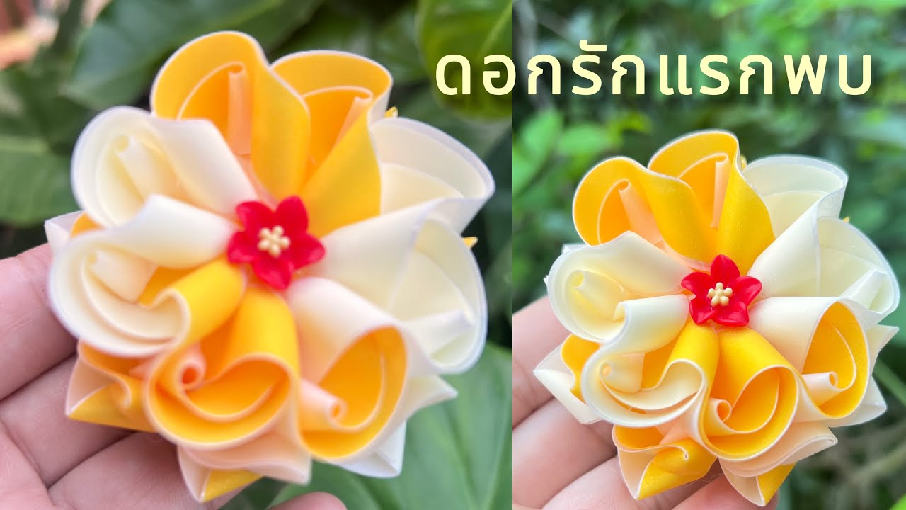 วิธีพับเหรียญโปรยทาน ดอกรักแรกพบ แม่นิดน้องเค้ก