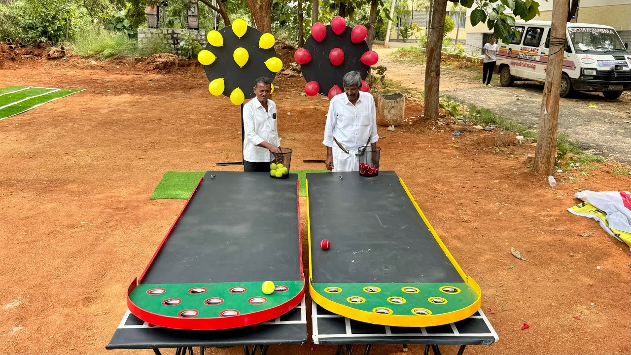 Drop the ball into the holes and pop all balloons challenge || Village Avengers