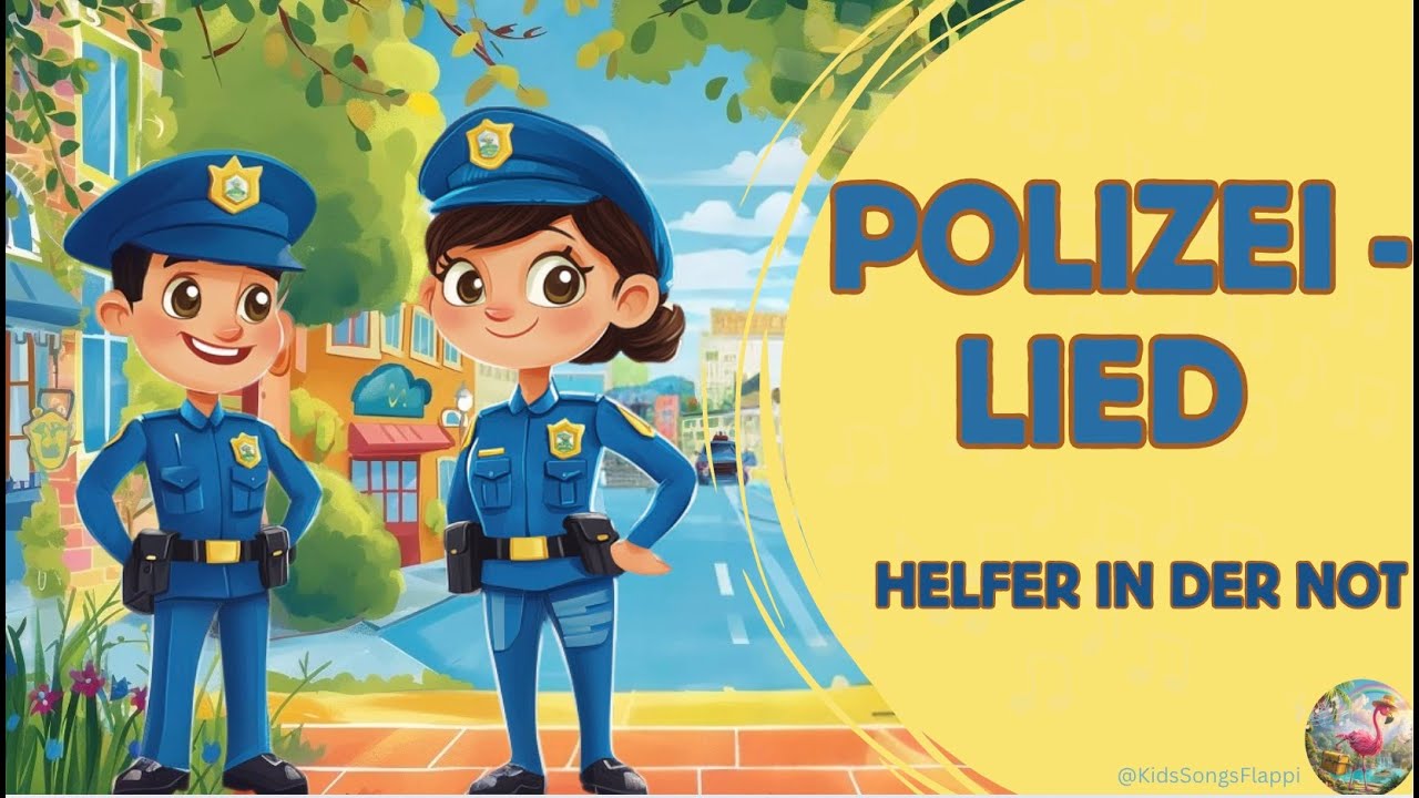 Kinderlied Polizei | Lerne Berufe Polizeiauto |police song in german | Deutsch|  Flappi