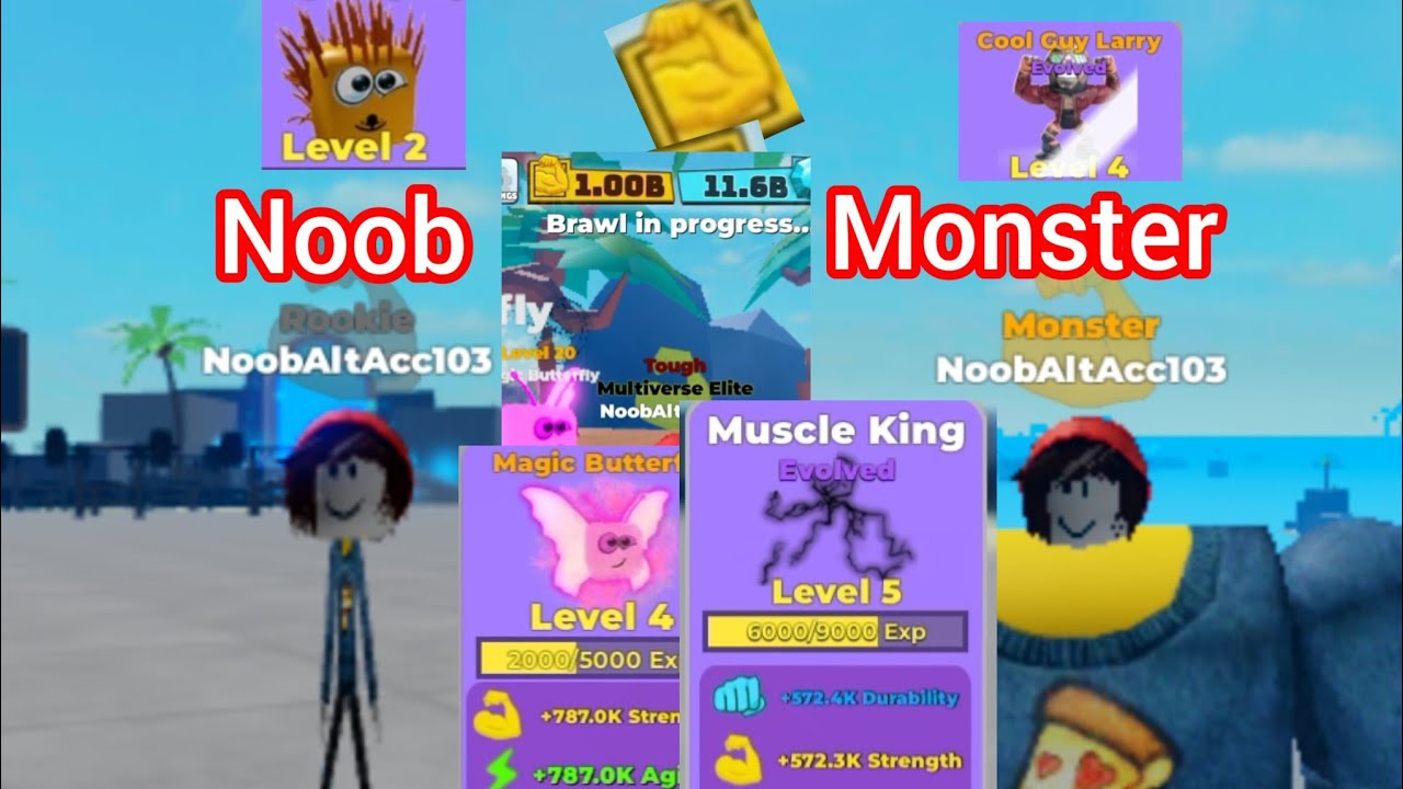 0 to 1B strength without Robux | Noob gets 1B strength | Muscle Legends Roblox