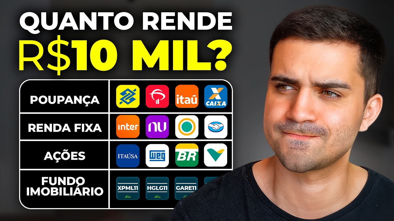 QUANTO RENDE R$ 10 MIL REAIS EM CADA TIPO DE INVESTIMENTO? POUPANÇA, CDB, LCI, AÇÕES E FIIS