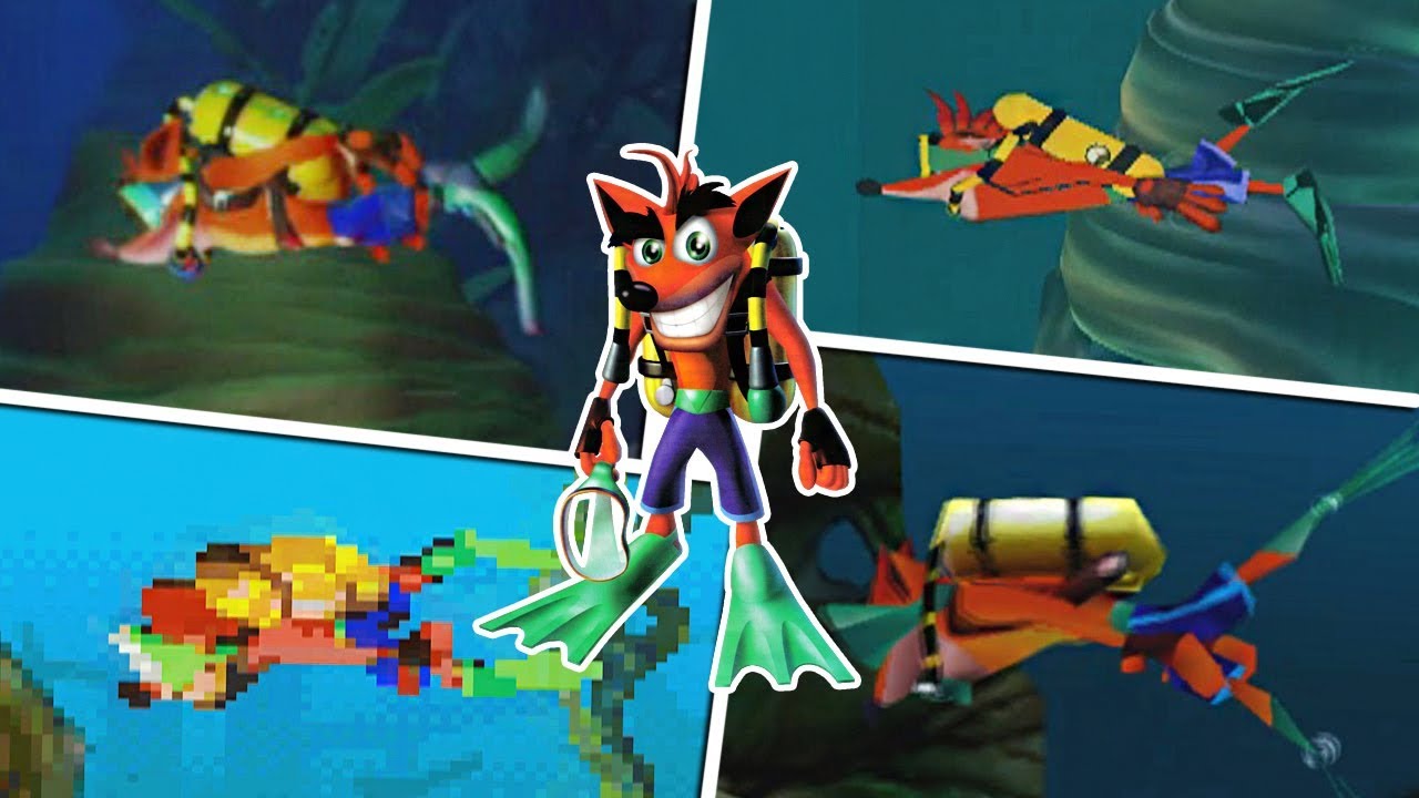 Underwater levels in Crash Bandicoot Games