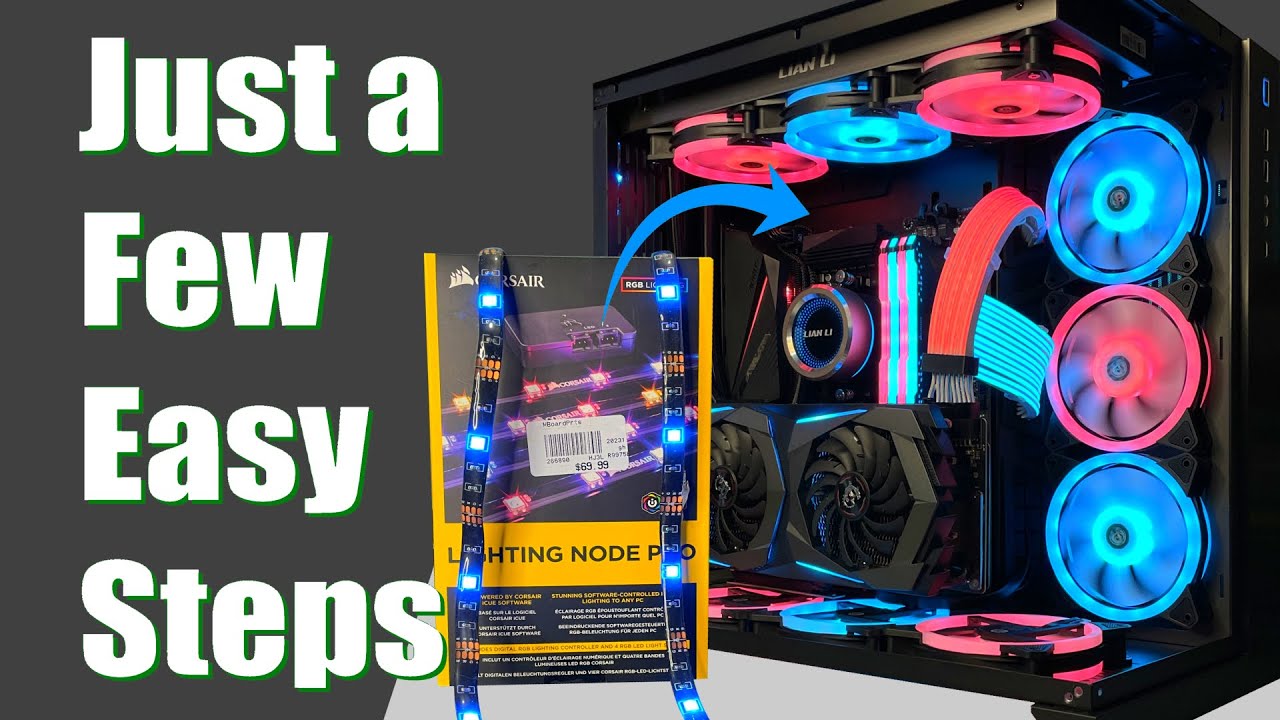 Как установить и настроить RGB-ленты Corsair с помощью Lighting Node Pro iCUE