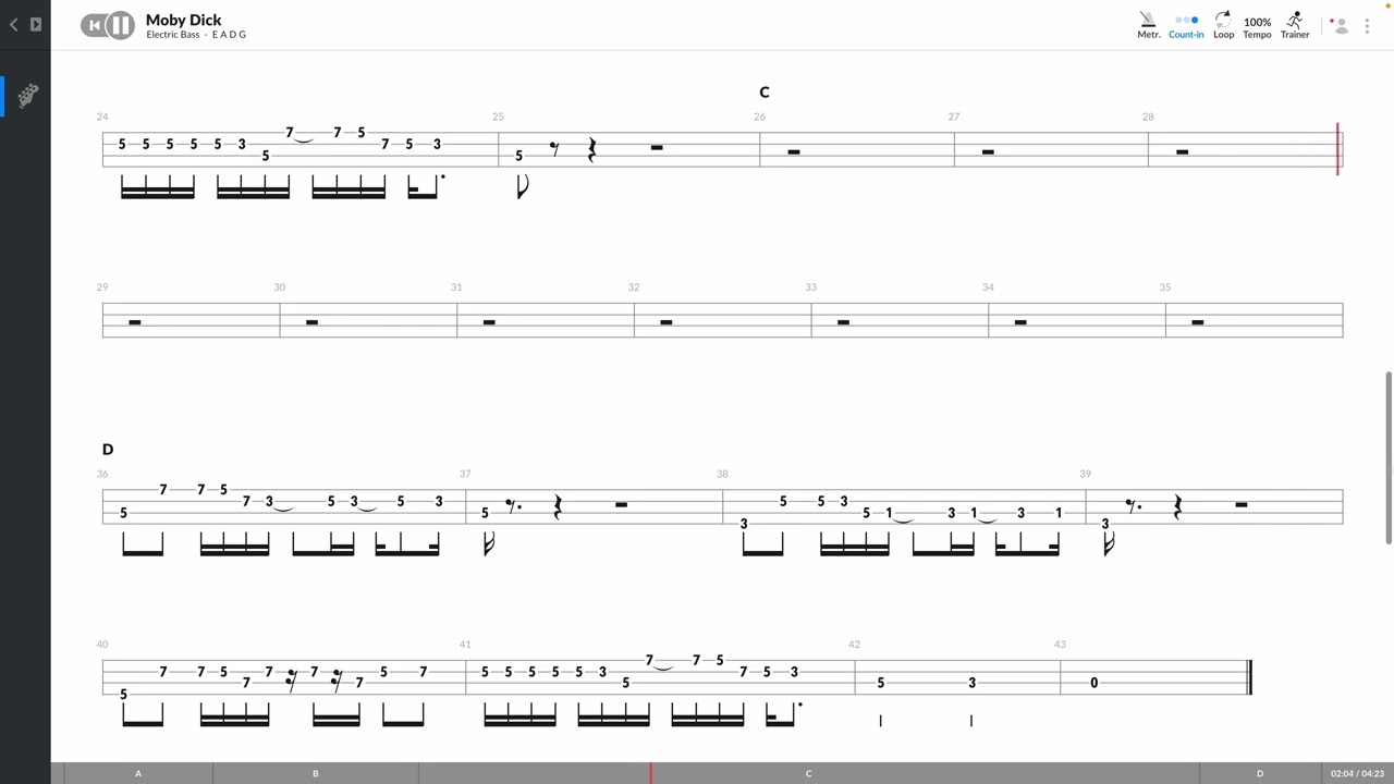 Led Zeppelin - Moby Dick (BASS TAB PLAY ALONG)