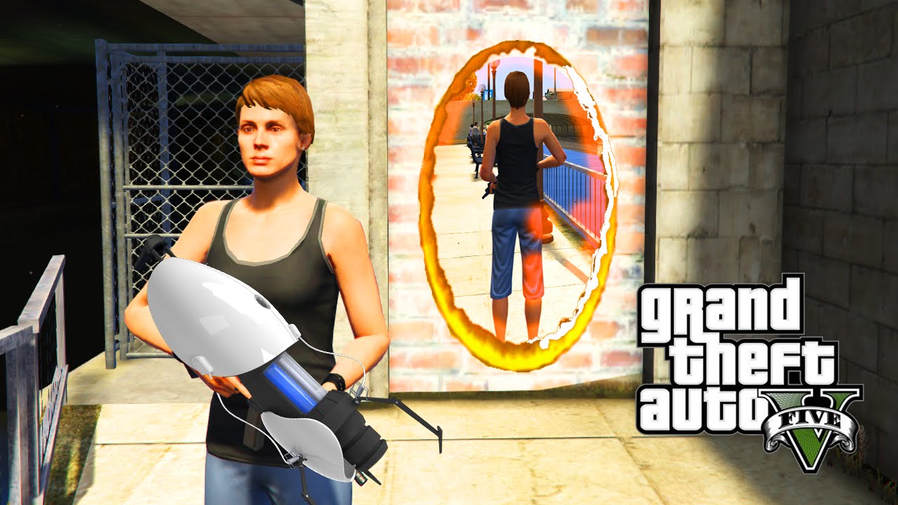 GTA 5 PC Mods - PORTAL GUN w/ TELEPORT ABILITIES! GTA 5 Portal Gun Mod Gameplay!