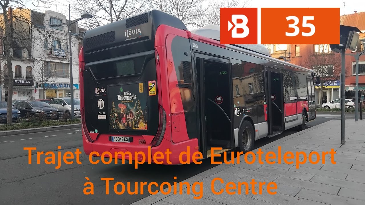 Bus 35 ilevia urbanway 12 GNV n°10538 Trajet complet de Euroteleport à Tourcoing Centre 