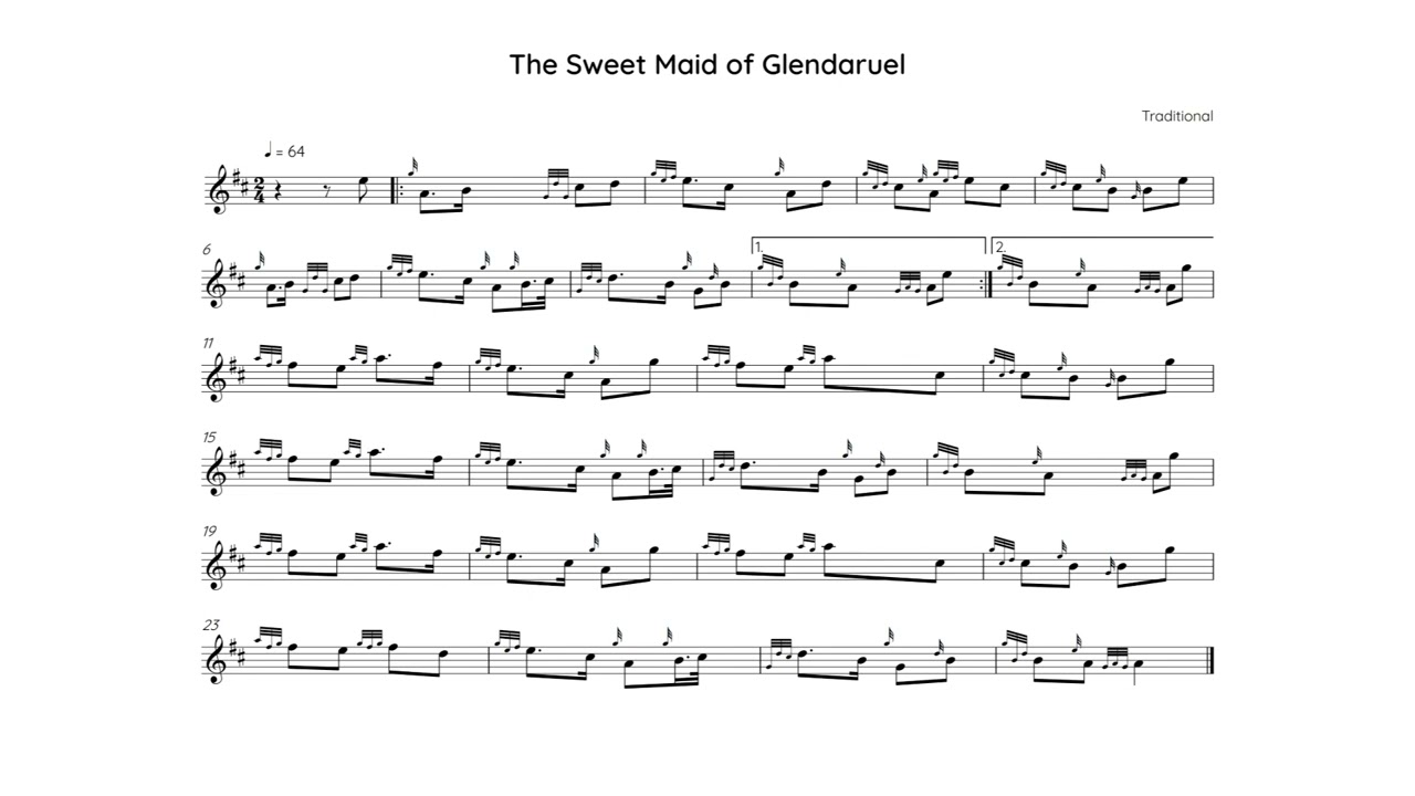 The Sweet Maid of Glendaruel, high pitch quarter speed