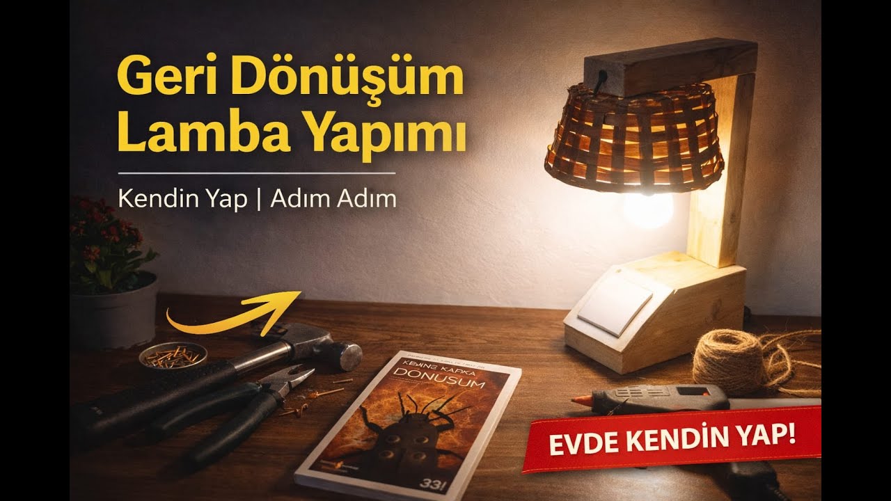 el yapımı ahşap masa lambası