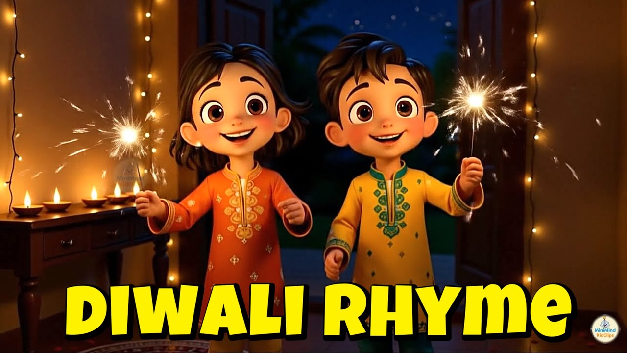 Diwali Rhyme for Kids | Puppy, Cat, Family Fun | Happy Diwali Song