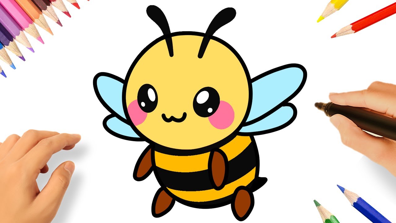 CÓMO DIBUJAR UNA ABEJA KAWAII PASO A PASO 🐝❤️