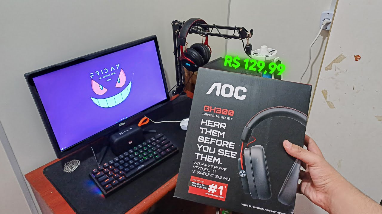 AOC GH300! HEADSET CUSTO BENEFÍCIO para 2024! 💜VALE a PENA?