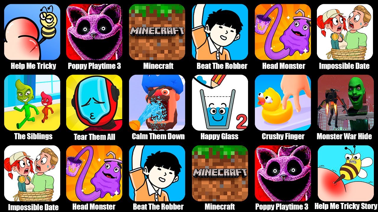 Poppy Playtime 3,Help Me Tricky Story,Minecraft,Beat The Robber,Head Monster Move Survival