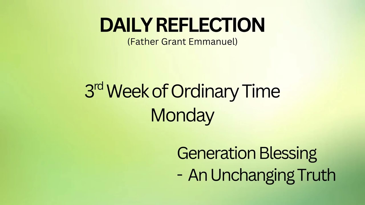 3rd Week Ordinary Time, 
