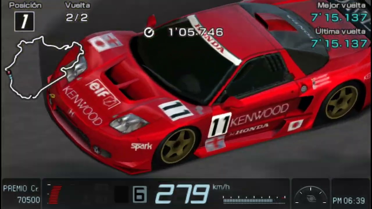 Gran turismo psp, carrera en nurburgring con honda nsx_r, lm