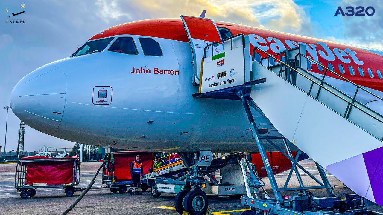 [4K] TRIP REPORT | Crosswind landing aboard *EASYJET* | Airbus A320 | Venice M.Polo to London Luton