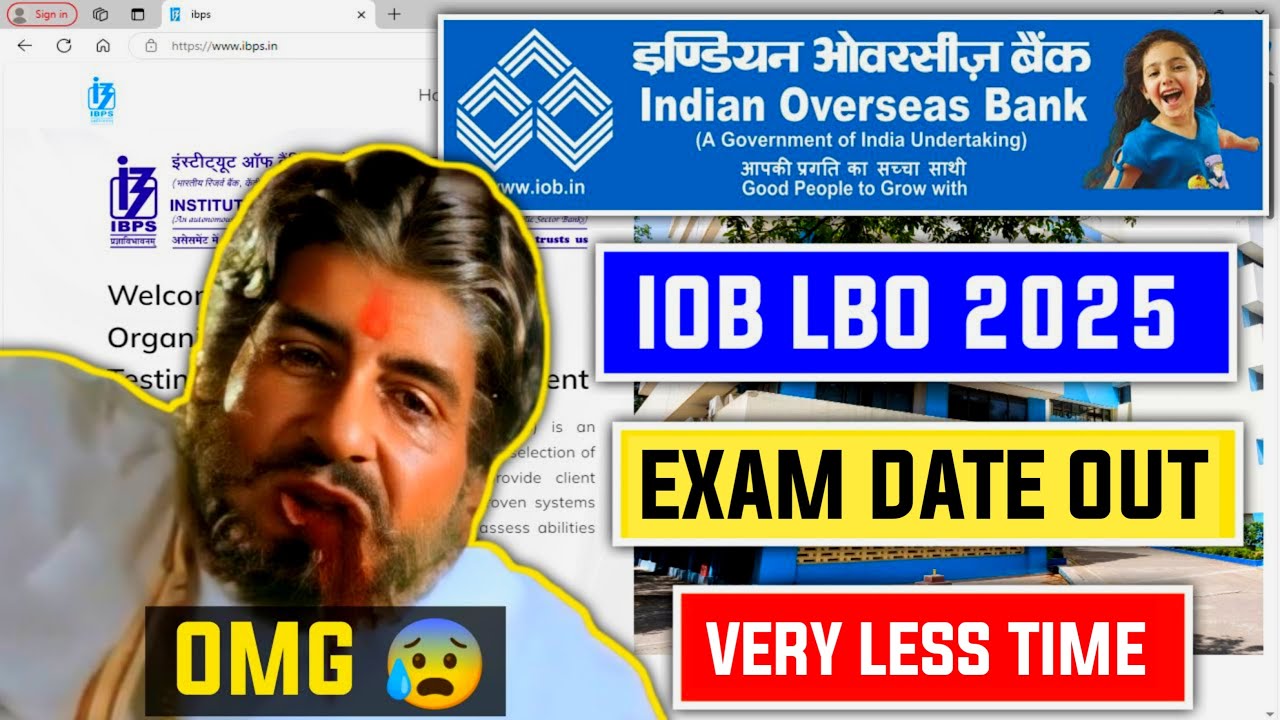 📢 IOB LBO 2025 Official Exam Date OUT 😱