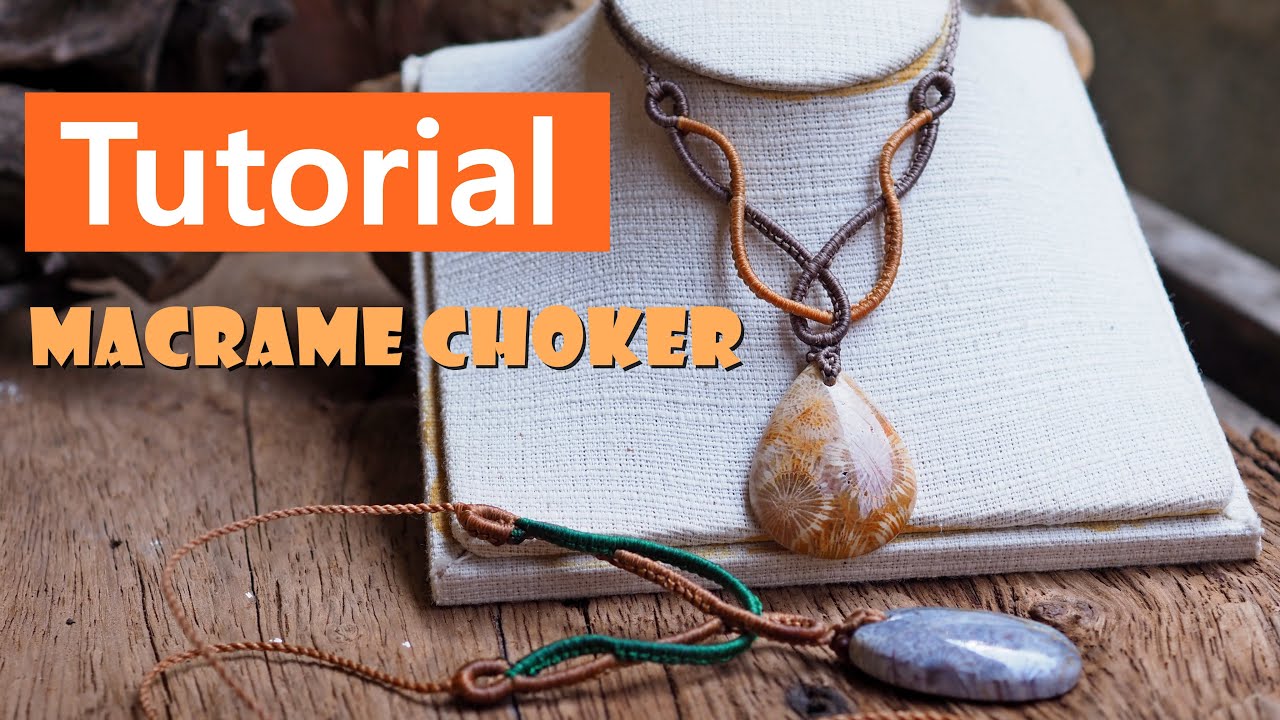 Choker with stone tutorial,How to make macrame necklace,Diy handmade