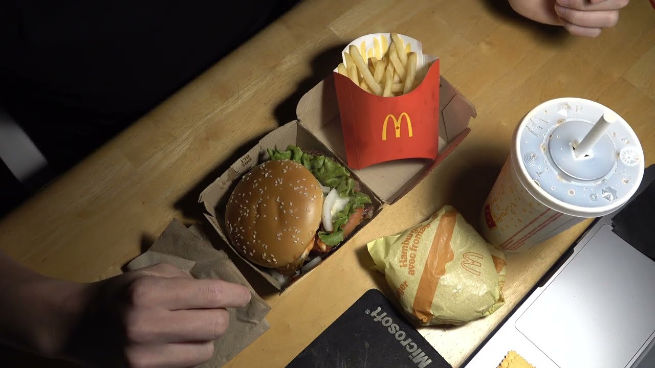 ASMR -MCDONALDS DOUBLE QUARTER POUNDER BLT AND FRIES EATING SOUNDS
