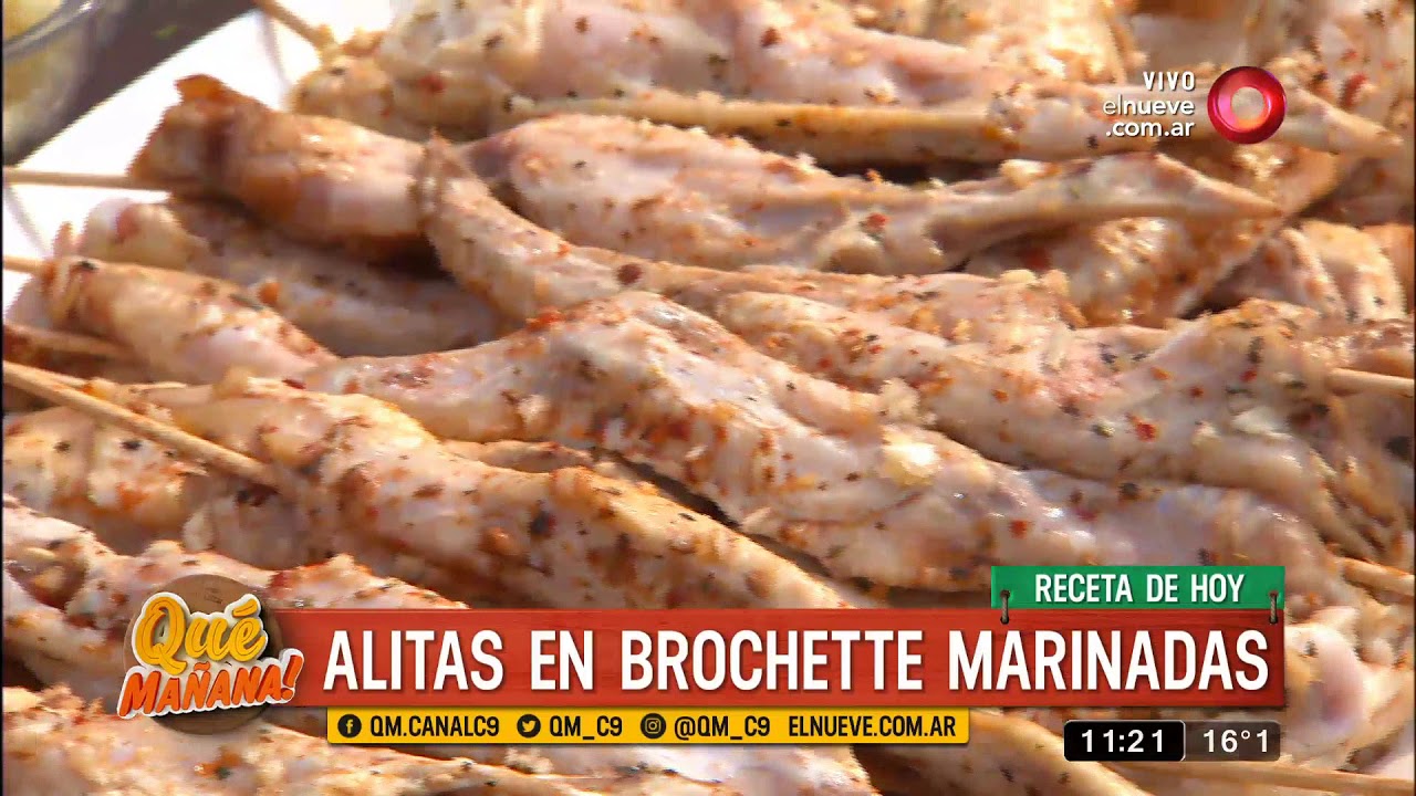 Receta de parrilla: alitas en brochette marinadas